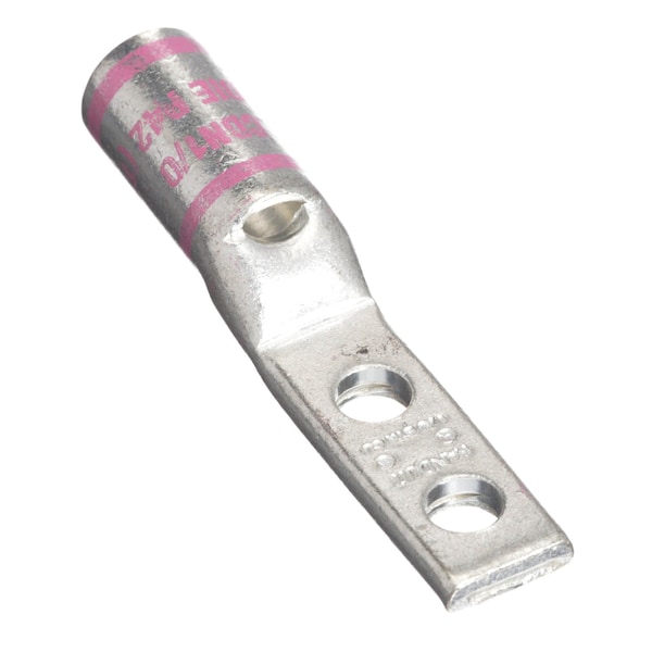 Panduit One-Hole Compression Lug, Standard Barrel, Copper, Pink LCDN1/0-14A-X - main